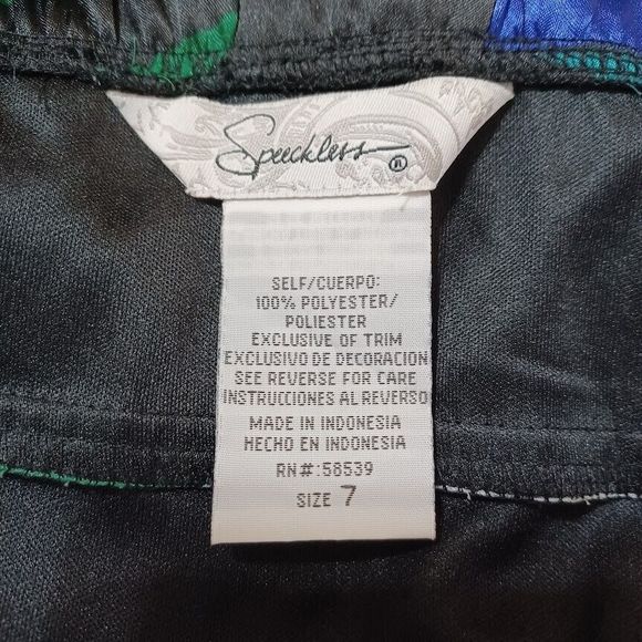 Speechless Junior Sz 7 Sundress Party Dress-Purple Blue/Green Floral/Blk Tulle - Picture 14 of 15